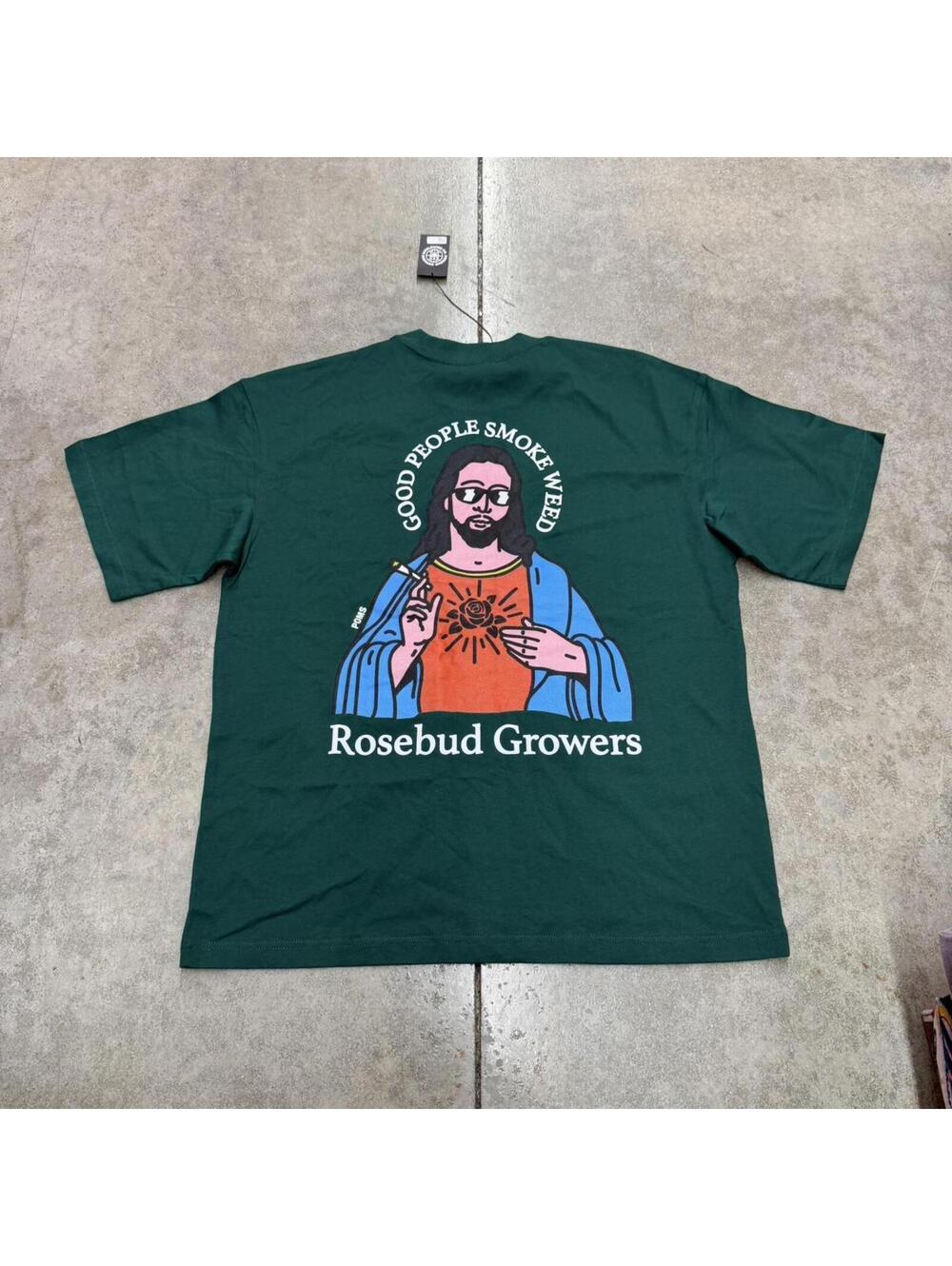 vintage rosebud growers good people smoke weed green crewneck size medium